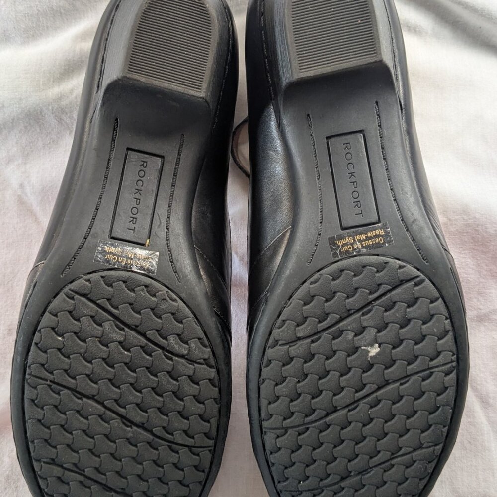 Rockport Cobb Hill "Angelina" retro T-strap black leather pumps | US 11 - Picture 4 of 6